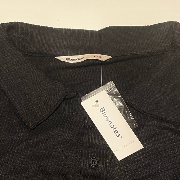 Bluenotes Long Sleeve Button-Up Top With Collar - Picture 4 of 4